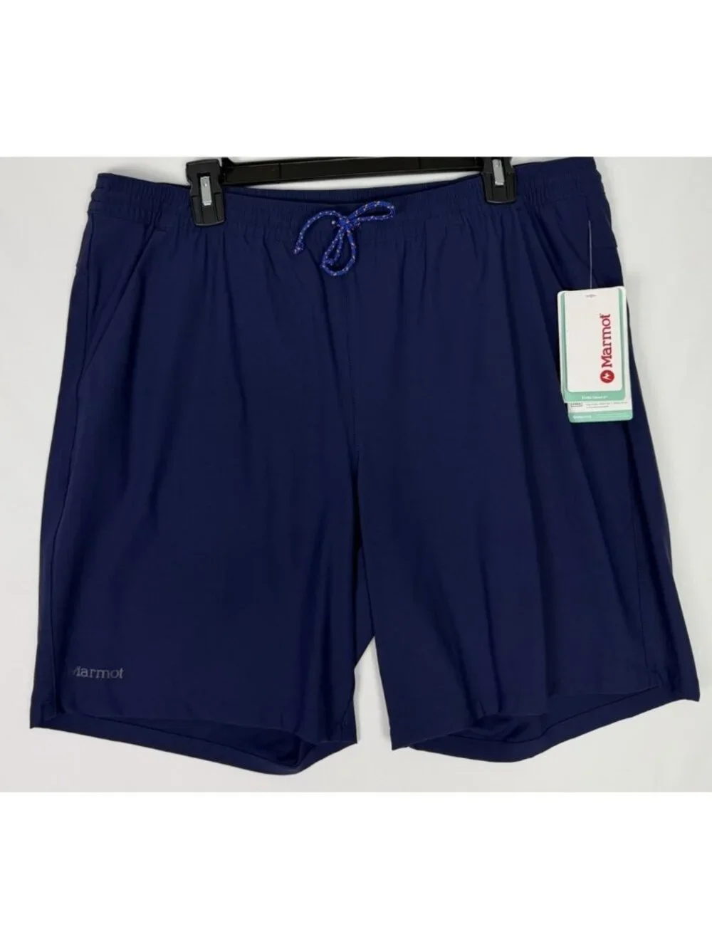 Marmot Mens XL Elche Short 8 Inseam Navy Elastic Waist Nylon Stretch Shorts